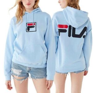 FILA logo light blue hoodie